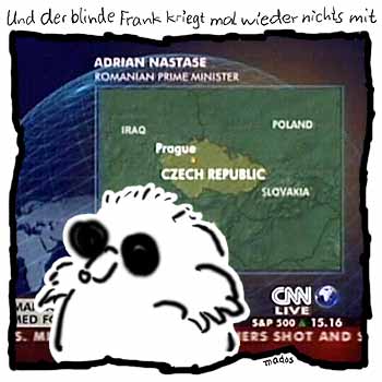 CNN, Fernsehen, Irak, Karte, Landkarte, Nachrichten, Tschechei, Tschechien, TV – Und der blinde Frank kriegt mal wieder nichts mit – © Thiemo Kreuz